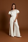 dievčenský overal, elegantný overal pre dievčatá, detský overal na oslavy, smotanový overal pre dievčatá, dievčenský outfit na svadbu, moderný overal pre dievčatá, kvalitný detský overal, dievčenská móda Slovensko