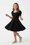 čierne šaty Vesper, elegantné čierne šaty pre dievčatá, detské šaty na oslavu, čierne elastické šaty, šaty pre dospievajúce dievčatá, ZOYA Fashion