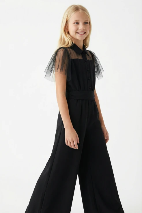 elegantný dievčenský overal blair v čiernej farbe, dievčenský overal ZOYA Fashion, overal na ples, slávnostný overal pre dievča, slovenské detské oblečenie, ZOYA Fashion Slovensko