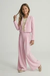slávnostný dievčenský komplet emi v ružovej farbe kompletný styling, slávnostný komplet pre dievča, ladiace doplnky, ZOYA Fashion